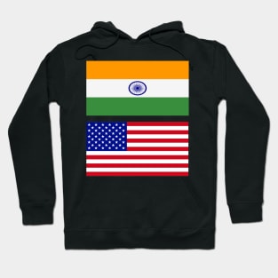 USA and Bharat India Flag Hoodie
